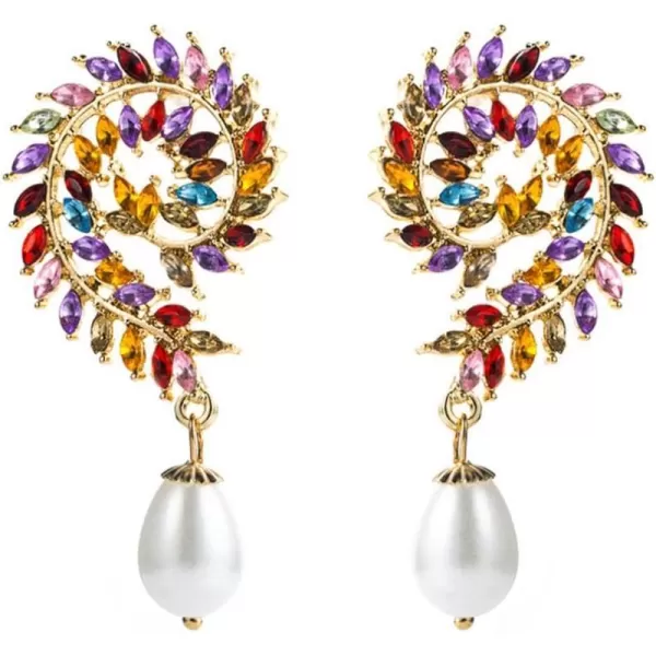 Luxury CZ Leaf Statement Earrings for Women Girls Fashion Twisted Screw Cubic Zirconia Cluster Imitation Baroque Pearl Dangle Drop Stud Lightweight Wedding Anniversary Christmas Decorated JewelryLuxury CZ Leaf Statement Earrings for Women Girls Fashion Twisted Screw Cubic Zirconia Cluster Imitation Baroque Pearl Dangle Drop Stud Lightweight Wedding Anniversary Christmas Decorated Jewelry