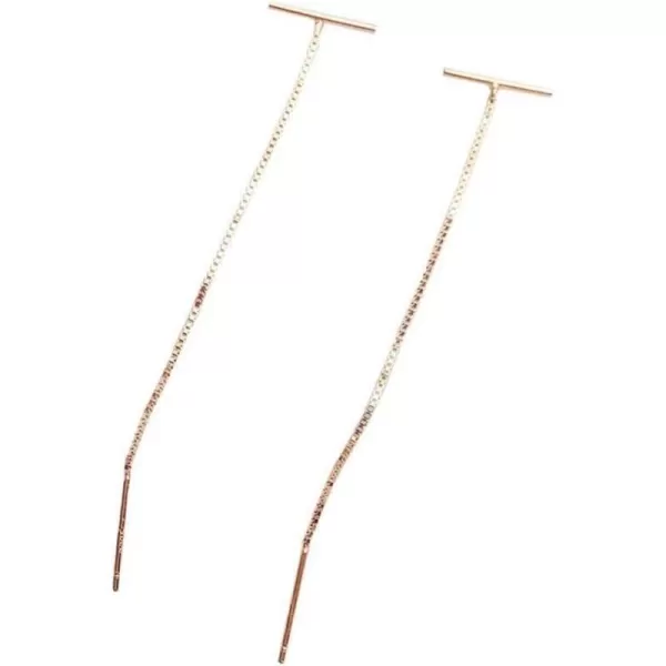Minimalist Threader Bar Earrings for Women Girls S925 Sterling Silver Charm Long Tassel Chain Drop Dangling Simple Wire Thread Piercing Ear Stud Hypoallergenic Fashion Chic EarringGold Plated