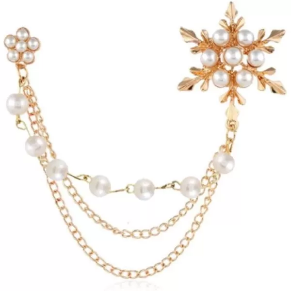 Pearl Snowflake Flower Brooches for Women Girls Fashion Gold Tone Tassel Chain Drop Dangling Brooch Pin Breastpin Sweater Guard Clip Dainty Lapel Pins Dress Accessories Jewelry Birthday ChristmasPearl Snowflake Flower Brooches for Women Girls Fashion Gold Tone Tassel Chain Drop Dangling Brooch Pin Breastpin Sweater Guard Clip Dainty Lapel Pins Dress Accessories Jewelry Birthday Christmas