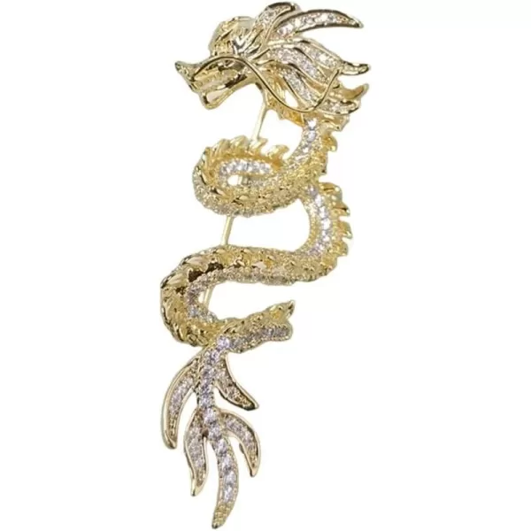 Rhinestone Dragon Brooch Pin for Women Girls Men Gold Plated Fashion Crystal Mythical Creatures Animal Brooches Lapel Pins Dainty Dress Suit Accessories Cute Christmas Lunar Year HipHop Jewelry Gift Souvenir for FriendRhinestone Dragon Brooch Pin for Women Girls Men Gold Plated Fashion Crystal Mythical Creatures Animal Brooches Lapel Pins Dainty Dress Suit Accessories Cute Christmas Lunar Year HipHop Jewelry Gift Souvenir for Friend