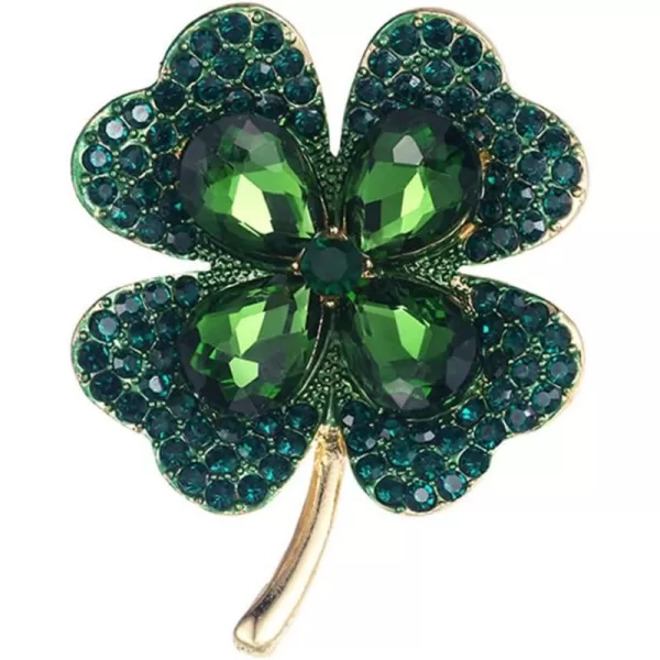 Rhinestone Green Clover Leaf Brooch Pin for Women Girls Unisex Gold Plated Vintage Crystal Flower Brooches Lapel Pins Lucky Decor Dress Accessories St Patricks Day Holiday Christmas Jewelry GiftRhinestone Green Clover Leaf Brooch Pin for Women Girls Unisex Gold Plated Vintage Crystal Flower Brooches Lapel Pins Lucky Decor Dress Accessories St Patricks Day Holiday Christmas Jewelry Gift