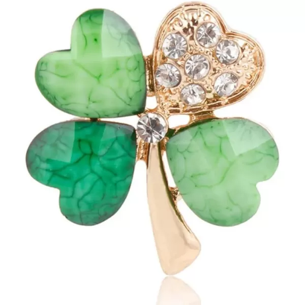 Rhinestone Hearted Clover Leaf Brooch Pin for Women Girls Unisex Gold Plated Vintage Crystal Green Shamrock Flower Brooches Lapel Pins Lucky Decor Dress Accessories St Patricks Day Holiday Anniversary Jewelry GiftRhinestone Hearted Clover Leaf Brooch Pin for Women Girls Unisex Gold Plated Vintage Crystal Green Shamrock Flower Brooches Lapel Pins Lucky Decor Dress Accessories St Patricks Day Holiday Anniversary Jewelry Gift