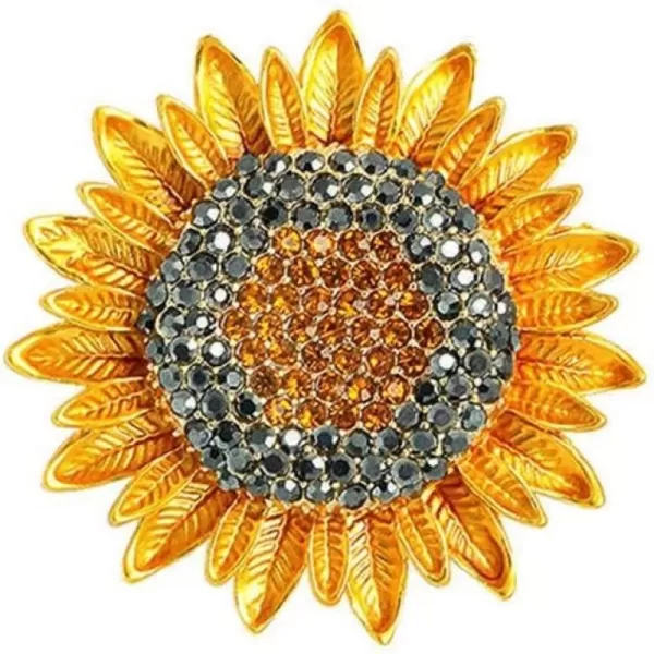 Rhinestone Sunflower Brooch Pin for Women Men Gold Plated Fashion Cute Enamel Daisy Flower Leaf Brooches Lapel Breastpin Elegant Dress Accessories Jewelry Gift for Wedding Birthday Anniversary Fathers DayRhinestone Sunflower Brooch Pin for Women Men Gold Plated Fashion Cute Enamel Daisy Flower Leaf Brooches Lapel Breastpin Elegant Dress Accessories Jewelry Gift for Wedding Birthday Anniversary Fathers Day