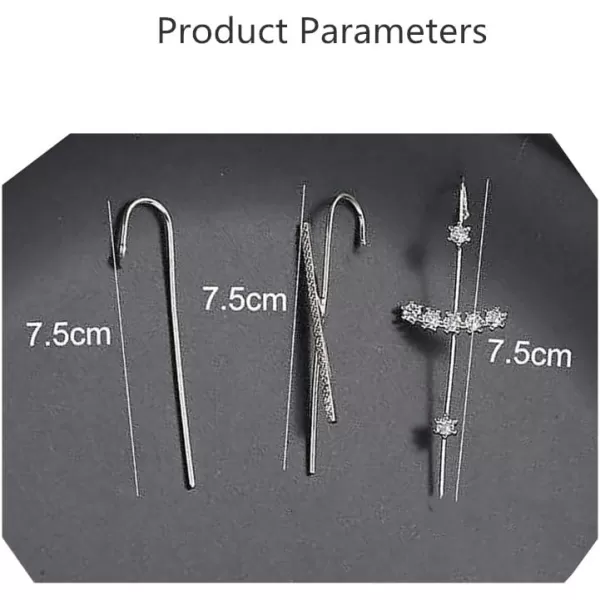 1 PC of Ear Wrap Crawler Hook Earrings for Women Girls Minimalist Dainty CZ Crystal Bar Piercing Ear Cuff Stud Safety Pin Dainty Unique Earring Fashion Jewelry Party BFF Gifts Curved CZ1 PC of Ear Wrap Crawler Hook Earrings for Women Girls Minimalist Dainty CZ Crystal Bar Piercing Ear Cuff Stud Safety Pin Dainty Unique Earring Fashion Jewelry Party BFF Gifts Curved CZ