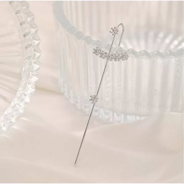 1 PC of Ear Wrap Crawler Hook Earrings for Women Girls Minimalist Dainty CZ Crystal Bar Piercing Ear Cuff Stud Safety Pin Dainty Unique Earring Fashion Jewelry Party BFF Gifts Curved CZ1 PC of Ear Wrap Crawler Hook Earrings for Women Girls Minimalist Dainty CZ Crystal Bar Piercing Ear Cuff Stud Safety Pin Dainty Unique Earring Fashion Jewelry Party BFF Gifts Curved CZ
