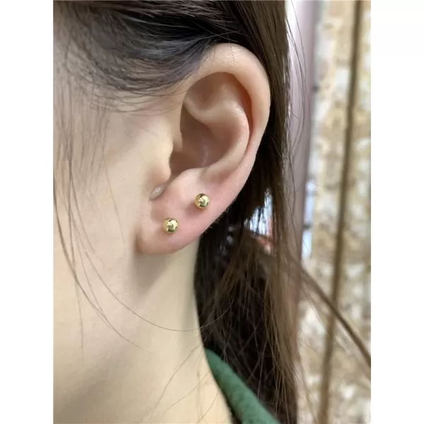 2 Pairs Ball Bead Hypoallergenic Piercing Stud Earrings Set 925 Sterling Silver 4mm Balls Tiny Small Cartilage Tragus Post Dainty Body Jewelry Gifts Gold2 Pairs Ball Bead Hypoallergenic Piercing Stud Earrings Set 925 Sterling Silver 4mm Balls Tiny Small Cartilage Tragus Post Dainty Body Jewelry Gifts Gold