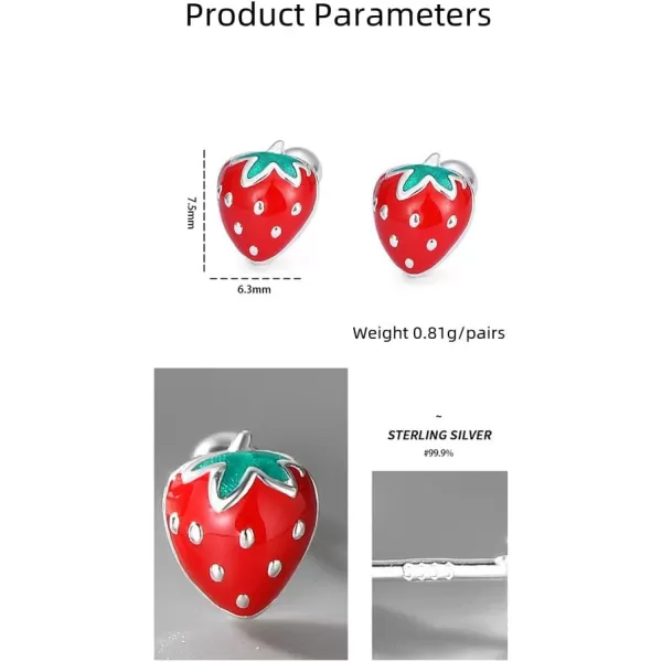 20g Dainty Strawberry Fruits Stud Earrings 925 Sterling Silver Hypoallergenic Small Stud Cartilage Earring for Women Girls Red Green Enamel Ball Screw Back Piercing Jewelry Cute Gifts Birthday Christmas20g Dainty Strawberry Fruits Stud Earrings 925 Sterling Silver Hypoallergenic Small Stud Cartilage Earring for Women Girls Red Green Enamel Ball Screw Back Piercing Jewelry Cute Gifts Birthday Christmas