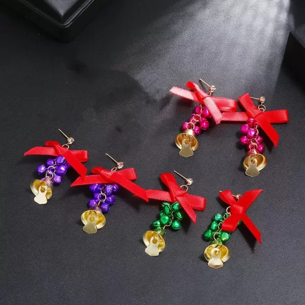 3 Pairs Christmas Bell Earrings Set for Women Girls Hypoallergenic CZ Cute Tassel Bells Bowknot Dangle Drop Crystal Studs Dainty Xmas Party Holiday Jewelry Gifts for Daughter Sister3 Pairs Christmas Bell Earrings Set for Women Girls Hypoallergenic CZ Cute Tassel Bells Bowknot Dangle Drop Crystal Studs Dainty Xmas Party Holiday Jewelry Gifts for Daughter Sister