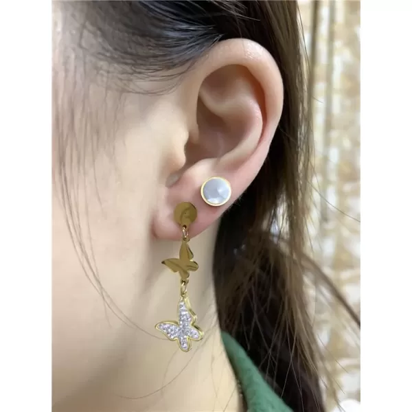 6 PCS Butterfly Dangle Stud Earrings Set Stainless Steel Hypoallergenic Earring for Women Girls Gold Plated Cubic Zirconia Crystal Charms Drop Cute Dainty Birthday Wedding Holiday Jewelry Gifts6 PCS Butterfly Dangle Stud Earrings Set Stainless Steel Hypoallergenic Earring for Women Girls Gold Plated Cubic Zirconia Crystal Charms Drop Cute Dainty Birthday Wedding Holiday Jewelry Gifts