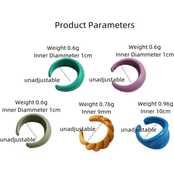 Acrylic Ear Cuff Cartilage Small Hoop Earrings 5 Pcs Set for Women Girls Hypoallergenic Colorful Resin Minimalist Non Piercing Edge Wrap Retro Cute Y2K Jewelry Gift for Petite GirlAcrylic Ear Cuff Cartilage Small Hoop Earrings 5 Pcs Set for Women Girls Hypoallergenic Colorful Resin Minimalist Non Piercing Edge Wrap Retro Cute Y2K Jewelry Gift for Petite Girl