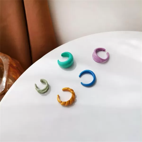 Acrylic Ear Cuff Cartilage Small Hoop Earrings 5 Pcs Set for Women Girls Hypoallergenic Colorful Resin Minimalist Non Piercing Edge Wrap Retro Cute Y2K Jewelry Gift for Petite GirlAcrylic Ear Cuff Cartilage Small Hoop Earrings 5 Pcs Set for Women Girls Hypoallergenic Colorful Resin Minimalist Non Piercing Edge Wrap Retro Cute Y2K Jewelry Gift for Petite Girl