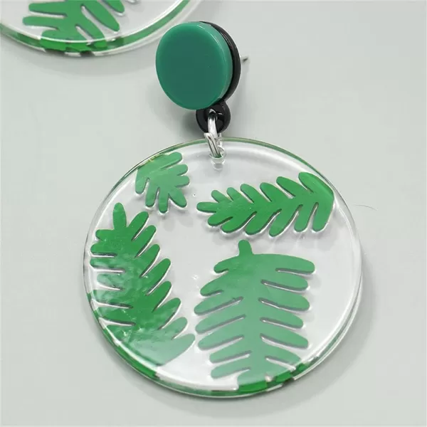 Acrylic Round Leaf Dangle Earrings for Women Girls Retro Resin Transparent Pressed Green Palm Disc Drop Dangling Circle Stud Earring Delicate Birthday Wedding Party Y2K JewelryAcrylic Round Leaf Dangle Earrings for Women Girls Retro Resin Transparent Pressed Green Palm Disc Drop Dangling Circle Stud Earring Delicate Birthday Wedding Party Y2K Jewelry