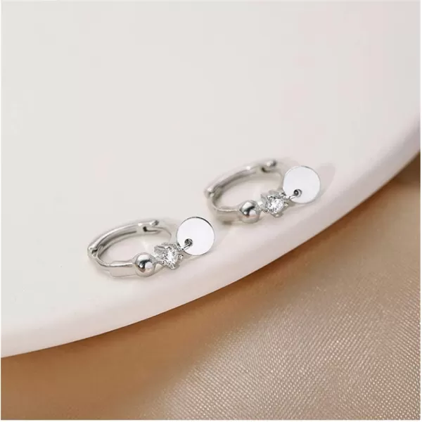 Ball Bead Disc Small Cartilage Hoop Sterling Silver Earrings for Women Girls Tiny Cubic Zirconia CZ Sequin Dangle Drop Huggie 75mm Hoops Hypoallergenic Dainty Jewelry for Petite EarlobeBall Bead Disc Small Cartilage Hoop Sterling Silver Earrings for Women Girls Tiny Cubic Zirconia CZ Sequin Dangle Drop Huggie 75mm Hoops Hypoallergenic Dainty Jewelry for Petite Earlobe