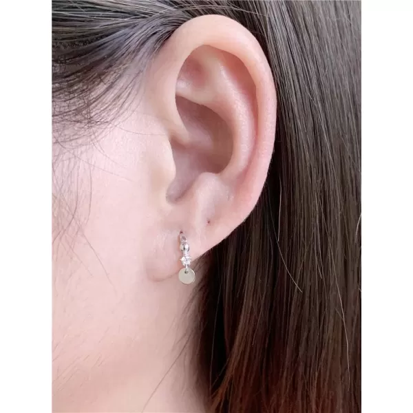 Ball Bead Disc Small Cartilage Hoop Sterling Silver Earrings for Women Girls Tiny Cubic Zirconia CZ Sequin Dangle Drop Huggie 75mm Hoops Hypoallergenic Dainty Jewelry for Petite EarlobeBall Bead Disc Small Cartilage Hoop Sterling Silver Earrings for Women Girls Tiny Cubic Zirconia CZ Sequin Dangle Drop Huggie 75mm Hoops Hypoallergenic Dainty Jewelry for Petite Earlobe