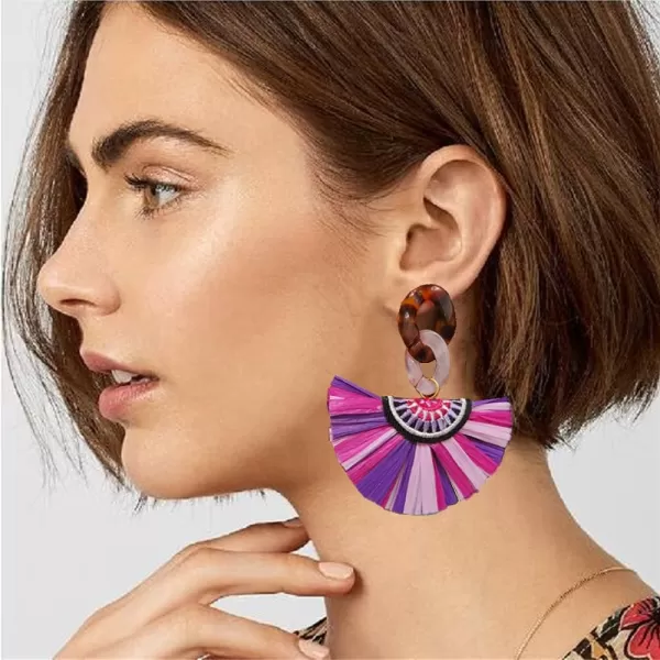 Boho Acrylic Fan Tassel Drop Statement Earrings for Women Girls Resin Tortoiseshell Chain Confetti Dangling Stud Earring Lightweight Handmade Bohemian Ethnic Summer Beach Y2K JewelryBoho Acrylic Fan Tassel Drop Statement Earrings for Women Girls Resin Tortoiseshell Chain Confetti Dangling Stud Earring Lightweight Handmade Bohemian Ethnic Summer Beach Y2K Jewelry