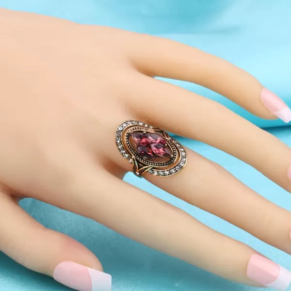 Boho Red CZ Wedding Statement Ring for Women Girls Vintage Bohemian Round Wide Band Rings Comfort Fit Retro Ethnic Indian Bollywood Christmas Cocktail Party Art Deco Jewelry Size 8Boho Red CZ Wedding Statement Ring for Women Girls Vintage Bohemian Round Wide Band Rings Comfort Fit Retro Ethnic Indian Bollywood Christmas Cocktail Party Art Deco Jewelry Size 8