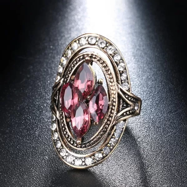 Boho Red CZ Wedding Statement Ring for Women Girls Vintage Bohemian Round Wide Band Rings Comfort Fit Retro Ethnic Indian Bollywood Christmas Cocktail Party Art Deco Jewelry Size 8Boho Red CZ Wedding Statement Ring for Women Girls Vintage Bohemian Round Wide Band Rings Comfort Fit Retro Ethnic Indian Bollywood Christmas Cocktail Party Art Deco Jewelry Size 8