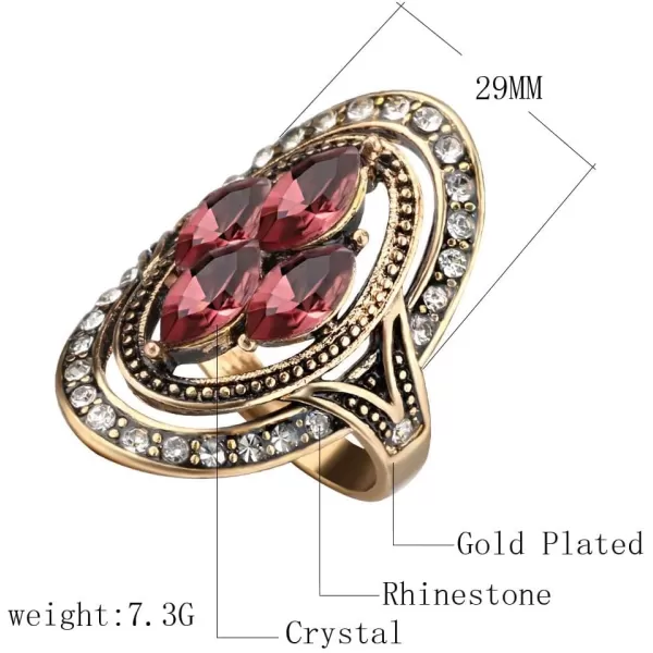 Boho Red CZ Wedding Statement Ring for Women Girls Vintage Bohemian Round Wide Band Rings Comfort Fit Retro Ethnic Indian Bollywood Christmas Cocktail Party Art Deco Jewelry Size 8Boho Red CZ Wedding Statement Ring for Women Girls Vintage Bohemian Round Wide Band Rings Comfort Fit Retro Ethnic Indian Bollywood Christmas Cocktail Party Art Deco Jewelry Size 8
