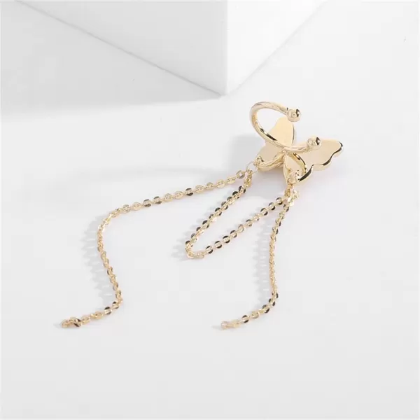 Butterfly Tassel Danlge Cuff Cartilage Earring for Women Girls Hypoallergenic Non Piercing Ear Gold Plated Shell Pearl Insect Chain Drop Dangling Open Small Hoop Beaded Wrap Fashion Dainty Jewelry 1 PCButterfly Tassel Danlge Cuff Cartilage Earring for Women Girls Hypoallergenic Non Piercing Ear Gold Plated Shell Pearl Insect Chain Drop Dangling Open Small Hoop Beaded Wrap Fashion Dainty Jewelry 1 PC