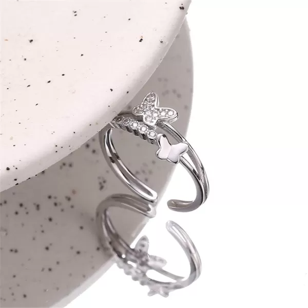 CZ Butterfly 925 Sterling Silver Ring for Women Girls Crystal Promise Statement Stacking Expandable Open Rings Adjustable Hand Made Jewelry Dainty Birthday Anniversary Christmas Valentines GiftsCZ Butterfly 925 Sterling Silver Ring for Women Girls Crystal Promise Statement Stacking Expandable Open Rings Adjustable Hand Made Jewelry Dainty Birthday Anniversary Christmas Valentines Gifts