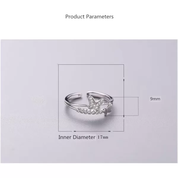 CZ Butterfly 925 Sterling Silver Ring for Women Girls Crystal Promise Statement Stacking Expandable Open Rings Adjustable Hand Made Jewelry Dainty Birthday Anniversary Christmas Valentines GiftsCZ Butterfly 925 Sterling Silver Ring for Women Girls Crystal Promise Statement Stacking Expandable Open Rings Adjustable Hand Made Jewelry Dainty Birthday Anniversary Christmas Valentines Gifts