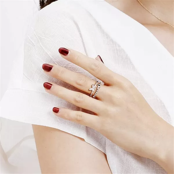 CZ Butterfly 925 Sterling Silver Ring for Women Girls Crystal Promise Statement Stacking Expandable Open Rings Adjustable Hand Made Jewelry Dainty Birthday Anniversary Christmas Valentines GiftsCZ Butterfly 925 Sterling Silver Ring for Women Girls Crystal Promise Statement Stacking Expandable Open Rings Adjustable Hand Made Jewelry Dainty Birthday Anniversary Christmas Valentines Gifts