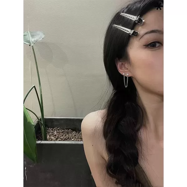 CZ Double Piercing Ear Crawler Climber Tassel Chain Dangle Drop Small Stud Earrings for Women Girls Men Stainless Steel Minimalist Ear Cuff Cartilage 2nd Earlobe Fashion Punk Jewerly BTS BFF Gifts SilverCZ Double Piercing Ear Crawler Climber Tassel Chain Dangle Drop Small Stud Earrings for Women Girls Men Stainless Steel Minimalist Ear Cuff Cartilage 2nd Earlobe Fashion Punk Jewerly BTS BFF Gifts Silver
