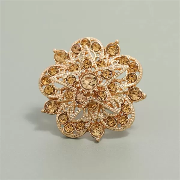 CZ Filigree Star Flower Statement Ring for Women Girls Gold Plated Yellow Crystal Chunky Wide Band Rings Comfort Fit Boho Retro Promise Engagement Wedding Birthday JewelryCZ Filigree Star Flower Statement Ring for Women Girls Gold Plated Yellow Crystal Chunky Wide Band Rings Comfort Fit Boho Retro Promise Engagement Wedding Birthday Jewelry