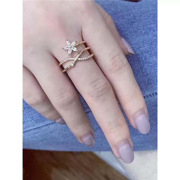 CZ Flower Engagement Ring for Women Girls Statement Rhinestone Daisy Plumeria Layer Overlap Open Band Rings Comfort Fit Wedding Promise Birthday Christmas Jewelry Gift for Bridal Sister Friend Size78CZ Flower Engagement Ring for Women Girls Statement Rhinestone Daisy Plumeria Layer Overlap Open Band Rings Comfort Fit Wedding Promise Birthday Christmas Jewelry Gift for Bridal Sister Friend Size78