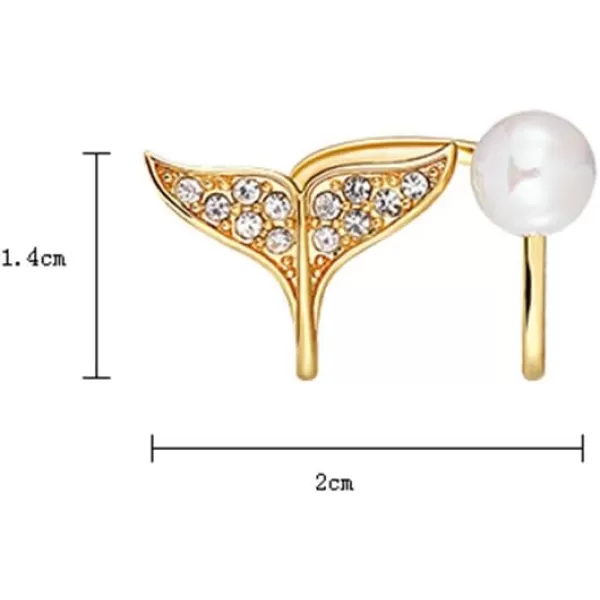 CZ Mermaid Tail Ear Cuff Cartilage Clip on Earring for Women Girls Sterling Silver 14K Gold Cubic Zirconia Fishtail Pearl Non Piercing Ear Wrap Climer Crawler Dainty Earring Fashion Jewelry 1 PieceCZ Mermaid Tail Ear Cuff Cartilage Clip on Earring for Women Girls Sterling Silver 14K Gold Cubic Zirconia Fishtail Pearl Non Piercing Ear Wrap Climer Crawler Dainty Earring Fashion Jewelry 1 Piece