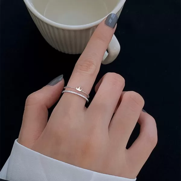 CZ Princess Crown 925 Sterling Silver Ring for Women Girls Crystal Promise Statement Expandable Layered Beaded Open Rings Adjustable Comfort Fit Jewelry Dainty Birthday Christmas Valentines GiftsCZ Princess Crown 925 Sterling Silver Ring for Women Girls Crystal Promise Statement Expandable Layered Beaded Open Rings Adjustable Comfort Fit Jewelry Dainty Birthday Christmas Valentines Gifts