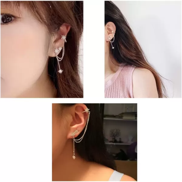 CZ Star Ear Cuff Tassel Stud Earring for Women Girls Cubic Zirconia Charms Huggie Star Small Hoop Cartilage Climber Crawler Wrap Dangle Drop Earring Sterling Silver Post Pin Fashion Jewelry One PieceCZ Star Ear Cuff Tassel Stud Earring for Women Girls Cubic Zirconia Charms Huggie Star Small Hoop Cartilage Climber Crawler Wrap Dangle Drop Earring Sterling Silver Post Pin Fashion Jewelry One Piece