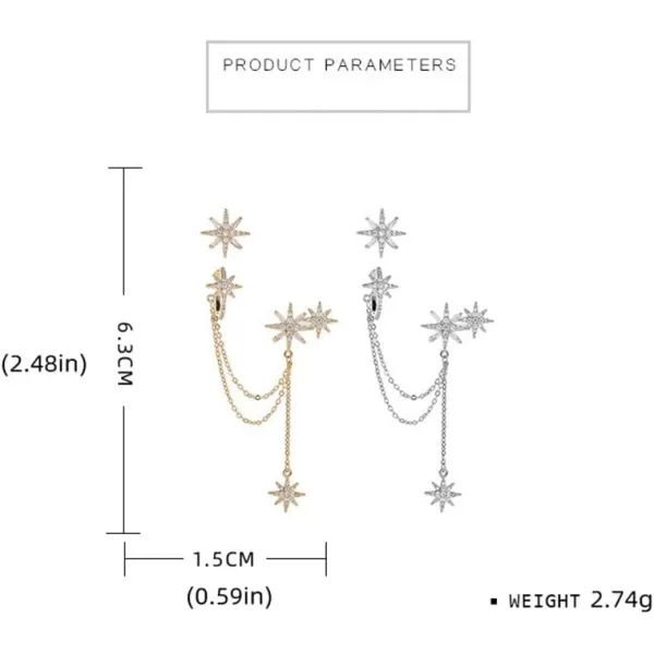 CZ Star Ear Cuff Tassel Stud Earrings for Women Girls Sterling Silver Post Pin Cubic Zirconia Charms Asymmetrical Huggie Star Small Hoop Cartilage Climber Crawler Wrap Dangle Drop EarringCZ Star Ear Cuff Tassel Stud Earrings for Women Girls Sterling Silver Post Pin Cubic Zirconia Charms Asymmetrical Huggie Star Small Hoop Cartilage Climber Crawler Wrap Dangle Drop Earring