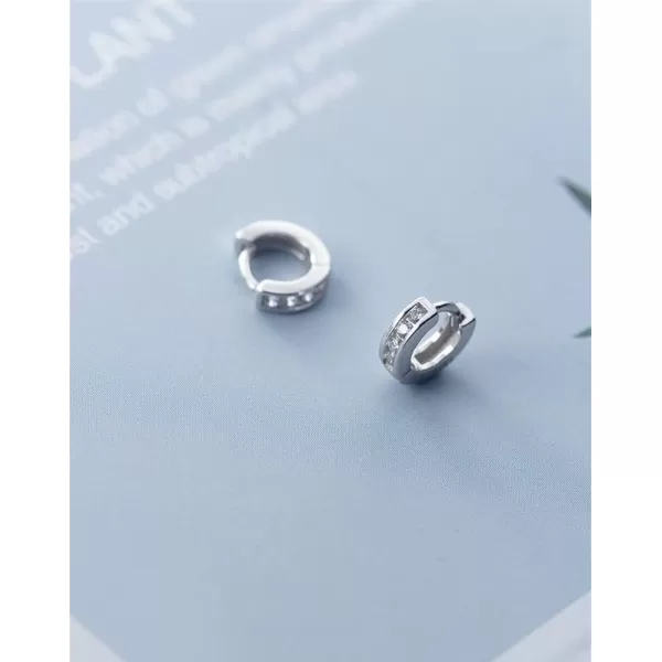 CZ Tiny Small Hoop Earring for Women Teen Girls S925 Sterling Silver Micro Huggie Hoops Upper Hole Ear Cuff Cartilage Hypoallergenic Fashion Mini Crystal Jewelry 45mmCZ Tiny Small Hoop Earring for Women Teen Girls S925 Sterling Silver Micro Huggie Hoops Upper Hole Ear Cuff Cartilage Hypoallergenic Fashion Mini Crystal Jewelry 45mm