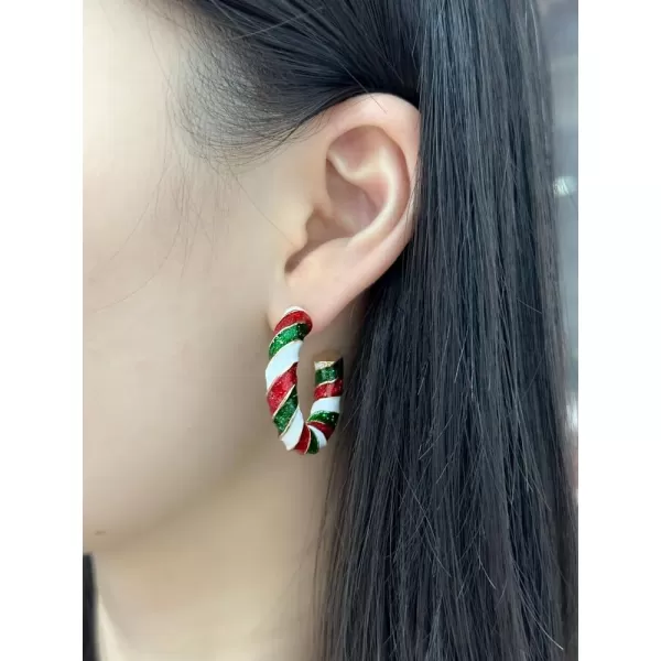 Candy Tube Hoop Earrings for Women Girls Red Green Stripe Chunky Big Christmas Festival Ornament Statement Open Huggie Hoops Dangle Stud Earring Hypoallergenic Thanksgiving Easter Dress AccessoriesCandy Tube Hoop Earrings for Women Girls Red Green Stripe Chunky Big Christmas Festival Ornament Statement Open Huggie Hoops Dangle Stud Earring Hypoallergenic Thanksgiving Easter Dress Accessories