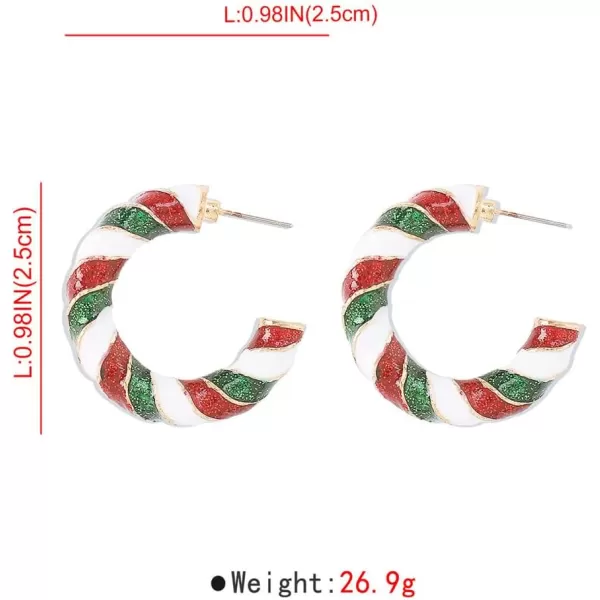 Candy Tube Hoop Earrings for Women Girls Red Green Stripe Chunky Big Christmas Festival Ornament Statement Open Huggie Hoops Dangle Stud Earring Hypoallergenic Thanksgiving Easter Dress AccessoriesCandy Tube Hoop Earrings for Women Girls Red Green Stripe Chunky Big Christmas Festival Ornament Statement Open Huggie Hoops Dangle Stud Earring Hypoallergenic Thanksgiving Easter Dress Accessories