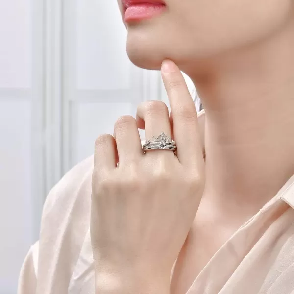 Crown Cubic Zirconia Rings Set for Women Girls Brass White Gold Plated Engagement Statement Expandable Open Finger Ring Adjustable Wedding Birthday Valentines Jewelry for HerCrown Cubic Zirconia Rings Set for Women Girls Brass White Gold Plated Engagement Statement Expandable Open Finger Ring Adjustable Wedding Birthday Valentines Jewelry for Her