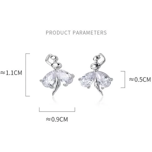 Crystal Ballet Dancer Sterling Silver Stud Earrings for Women Girls CZ Nickel Free Tiny Small Dancing Ballerina Cartilage Cuff Tragus Lucky Post Dainty Cute Jewelry Gifts for DaughterCrystal Ballet Dancer Sterling Silver Stud Earrings for Women Girls CZ Nickel Free Tiny Small Dancing Ballerina Cartilage Cuff Tragus Lucky Post Dainty Cute Jewelry Gifts for Daughter