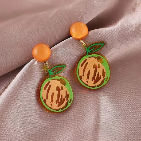 Cute Acrylic Fruit Dangle Earrings for Women Girls Lovely Resin Graffiti Grapefruit Orange Drop Stud Hypoallergenic Lightweight Birthday Party Y2K Jewelry Gift for Daughter NieceCute Acrylic Fruit Dangle Earrings for Women Girls Lovely Resin Graffiti Grapefruit Orange Drop Stud Hypoallergenic Lightweight Birthday Party Y2K Jewelry Gift for Daughter Niece