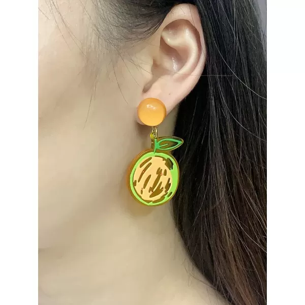 Cute Acrylic Fruit Dangle Earrings for Women Girls Lovely Resin Graffiti Grapefruit Orange Drop Stud Hypoallergenic Lightweight Birthday Party Y2K Jewelry Gift for Daughter NieceCute Acrylic Fruit Dangle Earrings for Women Girls Lovely Resin Graffiti Grapefruit Orange Drop Stud Hypoallergenic Lightweight Birthday Party Y2K Jewelry Gift for Daughter Niece