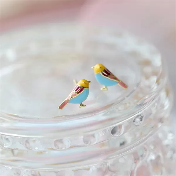 Cute Bird Stud Earrings for Women Girls 925 Sterling Silver Gold Plated Tiny Small Animal Pet Enameled Blue Yellow Pink Feather Birds Tragus Post Nickel Free Piercing Ear Jewelry Dainty GiftCute Bird Stud Earrings for Women Girls 925 Sterling Silver Gold Plated Tiny Small Animal Pet Enameled Blue Yellow Pink Feather Birds Tragus Post Nickel Free Piercing Ear Jewelry Dainty Gift