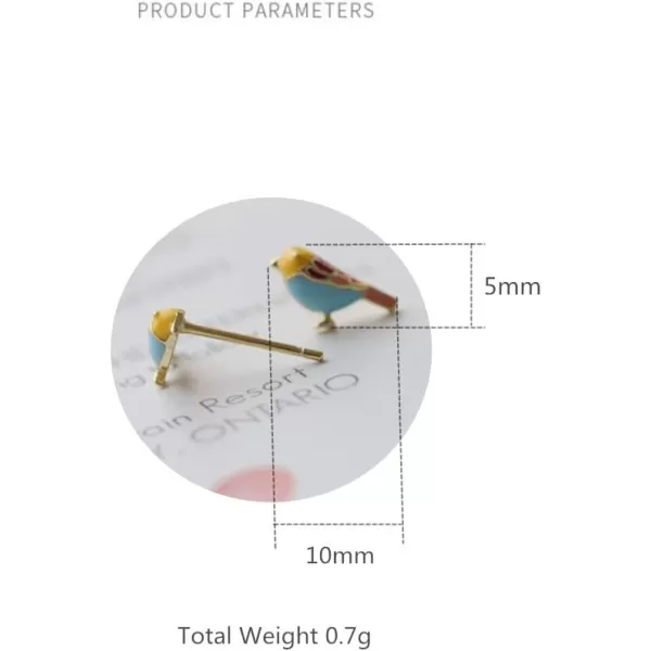 Cute Bird Stud Earrings for Women Girls 925 Sterling Silver Gold Plated Tiny Small Animal Pet Enameled Blue Yellow Pink Feather Birds Tragus Post Nickel Free Piercing Ear Jewelry Dainty GiftCute Bird Stud Earrings for Women Girls 925 Sterling Silver Gold Plated Tiny Small Animal Pet Enameled Blue Yellow Pink Feather Birds Tragus Post Nickel Free Piercing Ear Jewelry Dainty Gift