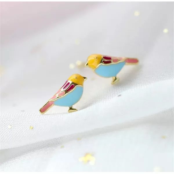 Cute Bird Stud Earrings for Women Girls 925 Sterling Silver Gold Plated Tiny Small Animal Pet Enameled Blue Yellow Pink Feather Birds Tragus Post Nickel Free Piercing Ear Jewelry Dainty GiftCute Bird Stud Earrings for Women Girls 925 Sterling Silver Gold Plated Tiny Small Animal Pet Enameled Blue Yellow Pink Feather Birds Tragus Post Nickel Free Piercing Ear Jewelry Dainty Gift