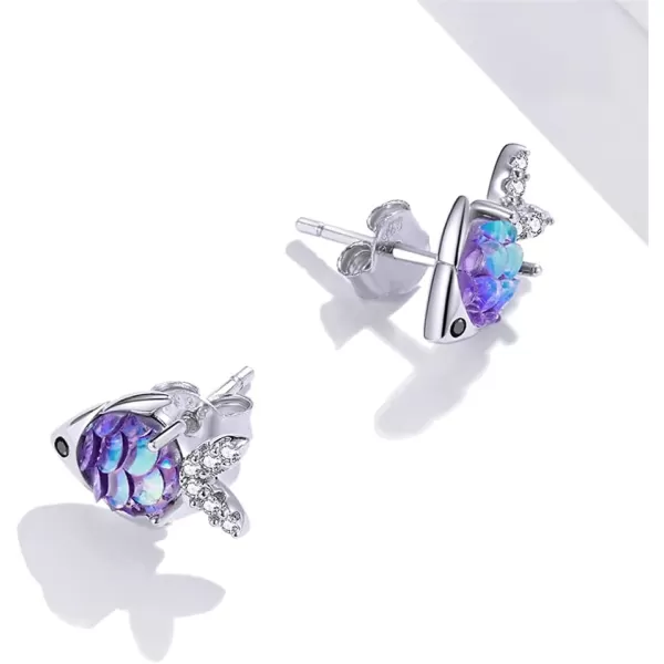 Cute CZ Fish Earrings Studs Hypoallergenic for Women Girls 925 Sterling Silver Cubic Zirconia Nacreous Tiny Small Animal Pet Cartilage Tragus Post Nickel Free Piercing Ear Y2K Jewelry Dainty Gifts for Daughter NieceCute CZ Fish Earrings Studs Hypoallergenic for Women Girls 925 Sterling Silver Cubic Zirconia Nacreous Tiny Small Animal Pet Cartilage Tragus Post Nickel Free Piercing Ear Y2K Jewelry Dainty Gifts for Daughter Niece