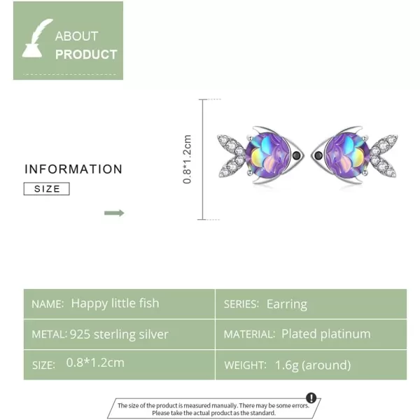 Cute CZ Fish Earrings Studs Hypoallergenic for Women Girls 925 Sterling Silver Cubic Zirconia Nacreous Tiny Small Animal Pet Cartilage Tragus Post Nickel Free Piercing Ear Y2K Jewelry Dainty Gifts for Daughter NieceCute CZ Fish Earrings Studs Hypoallergenic for Women Girls 925 Sterling Silver Cubic Zirconia Nacreous Tiny Small Animal Pet Cartilage Tragus Post Nickel Free Piercing Ear Y2K Jewelry Dainty Gifts for Daughter Niece