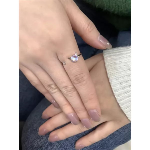 Cute Devil Adjustable Open Wrap Ring for Women Girls Silver Plated Artificial Moonstone Monster Statement Expandable Finger Rings Comfort Fit Christmas Halloween Party Jewelry GiftCute Devil Adjustable Open Wrap Ring for Women Girls Silver Plated Artificial Moonstone Monster Statement Expandable Finger Rings Comfort Fit Christmas Halloween Party Jewelry Gift