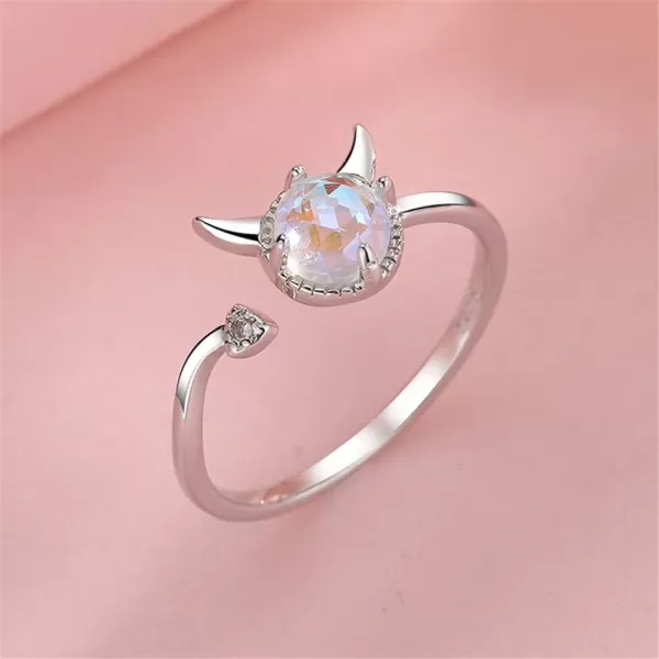 Cute Devil Adjustable Open Wrap Ring for Women Girls Silver Plated Artificial Moonstone Monster Statement Expandable Finger Rings Comfort Fit Christmas Halloween Party Jewelry GiftCute Devil Adjustable Open Wrap Ring for Women Girls Silver Plated Artificial Moonstone Monster Statement Expandable Finger Rings Comfort Fit Christmas Halloween Party Jewelry Gift