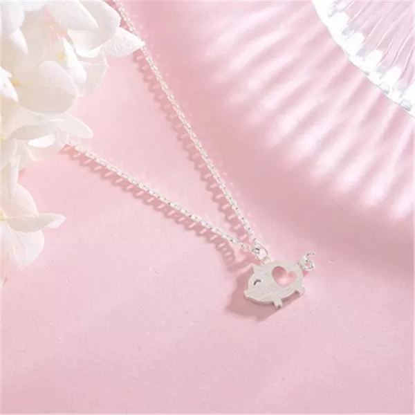 Cute Pig Pendant Necklace 925 Sterling Silver Love Heart Necklaces for Women Teen Girls Nickle Free Animal Pet Adjustable Link Chain Dainty Jewelry Gifts for Daughter NieceCute Pig Pendant Necklace 925 Sterling Silver Love Heart Necklaces for Women Teen Girls Nickle Free Animal Pet Adjustable Link Chain Dainty Jewelry Gifts for Daughter Niece