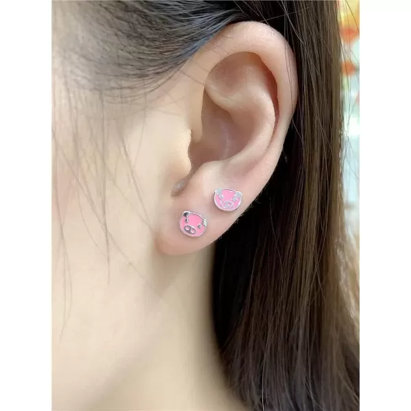 Cute Pink Pig Earrings 925 Sterling Silver Tiny Small Studs for Teen Girls Hypoallergenic Lovely Animal Piggy Cartilage Tragus Post Pin Dainty Birthday Holiday Jewelry Gifts for Daughter NieceCute Pink Pig Earrings 925 Sterling Silver Tiny Small Studs for Teen Girls Hypoallergenic Lovely Animal Piggy Cartilage Tragus Post Pin Dainty Birthday Holiday Jewelry Gifts for Daughter Niece
