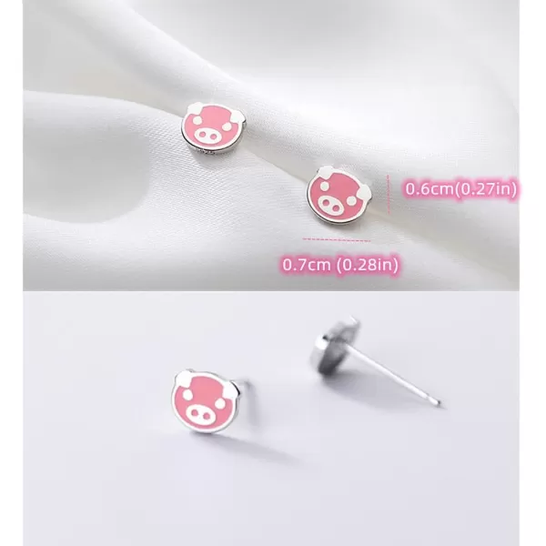 Cute Pink Pig Earrings 925 Sterling Silver Tiny Small Studs for Teen Girls Hypoallergenic Lovely Animal Piggy Cartilage Tragus Post Pin Dainty Birthday Holiday Jewelry Gifts for Daughter NieceCute Pink Pig Earrings 925 Sterling Silver Tiny Small Studs for Teen Girls Hypoallergenic Lovely Animal Piggy Cartilage Tragus Post Pin Dainty Birthday Holiday Jewelry Gifts for Daughter Niece